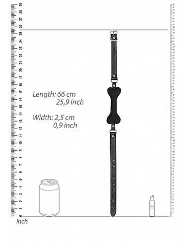 Ouch! Bone Gag - Black - Kneble do ust - 3