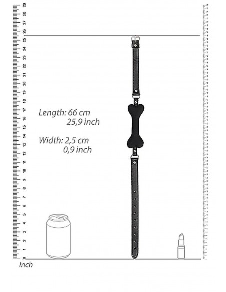 Ouch! Bone Gag - Black - Kneble do ust - 3