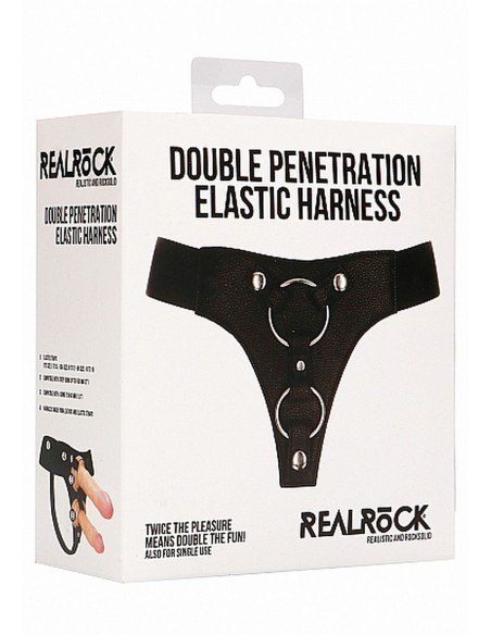 Double Penetration Harness - Black - Uprzęże Strapon - 2