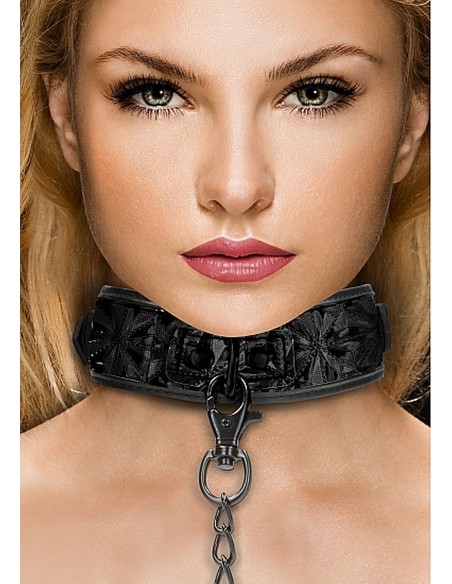 Luxury Collar With Leash - Black - Chokery, obroże i smycze - 1