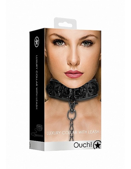 Luxury Collar With Leash - Black - Chokery, obroże i smycze - 3