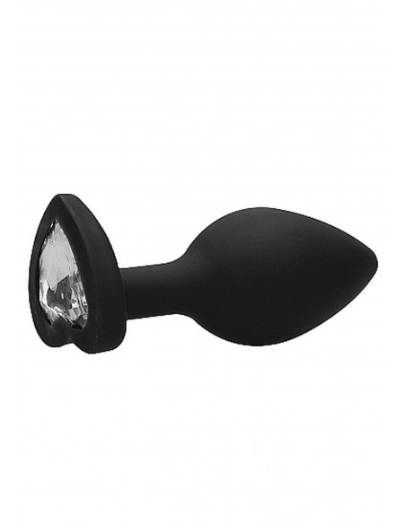 Diamond Heart Butt Plug - Regular - Black - Korki analne silikonowe - 6