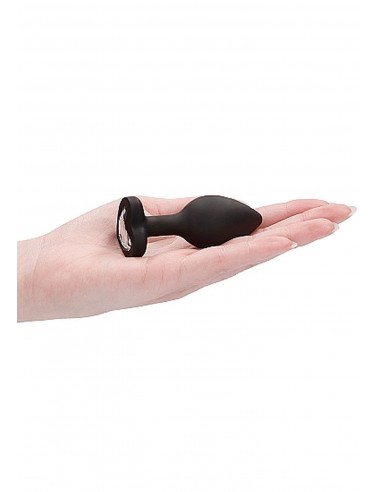 Diamond Heart Butt Plug - Regular - Black - Korki analne silikonowe - 8