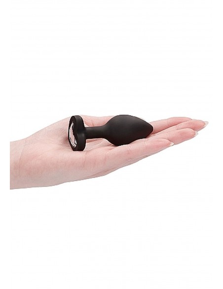 Diamond Heart Butt Plug - Regular - Black - Korki analne silikonowe - 8