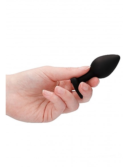 Diamond Heart Butt Plug - Regular - Black - Korki analne silikonowe - 10