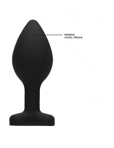 Diamond Heart Butt Plug - Regular - Black - Korki analne silikonowe - 11