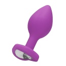 Diamond Heart Butt Plug - Regular - Purple - 1