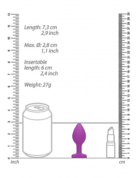 Diamond Heart Butt Plug - Regular - Purple - Korki analne silikonowe - 3