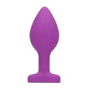 Diamond Heart Butt Plug - Regular - Purple - 4