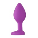 Diamond Heart Butt Plug - Regular - Purple - 5