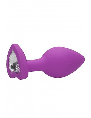 Diamond Heart Butt Plug - Regular - Purple - Korki analne silikonowe - 6