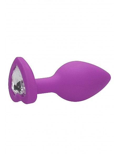 Diamond Heart Butt Plug - Regular - Purple - Korki analne silikonowe - 6