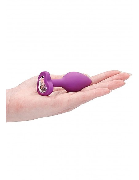 Diamond Heart Butt Plug - Regular - Purple - Korki analne silikonowe - 9