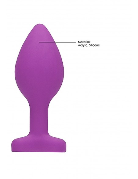 Diamond Heart Butt Plug - Regular - Purple - Korki analne silikonowe - 11