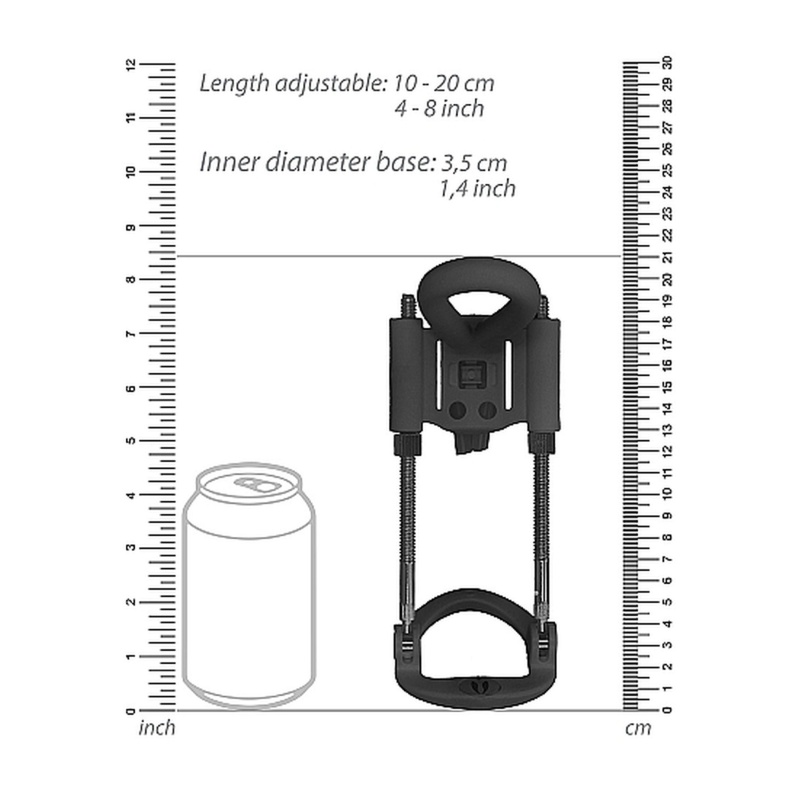 Penis Extender Pumped Black - stalowe sprężyny, regulacja trakcji, średnica wewnętrzna 3,5 cm - 3