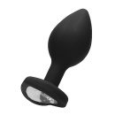 Diamond Heart Butt Plug - Large - Black - 1