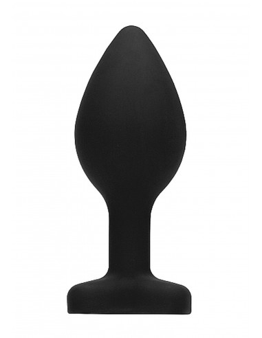 Diamond Heart Butt Plug - Large - Black - Korki analne silikonowe - 4