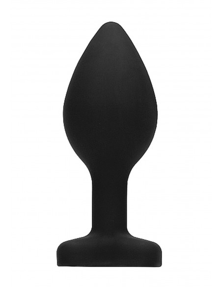 Diamond Heart Butt Plug - Large - Black - Korki analne silikonowe - 4