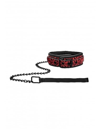 Luxury Collar With Leash - Burgundy - Chokery, obroże i smycze - 2
