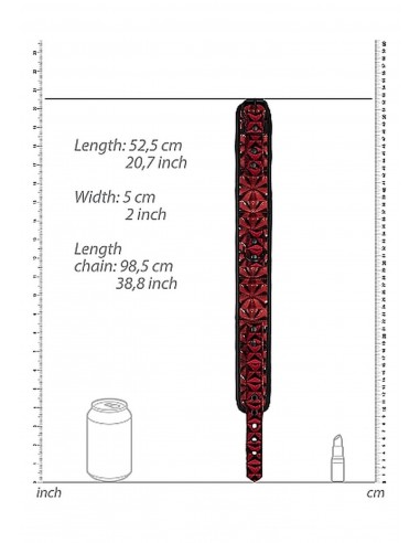 Luxury Collar With Leash - Burgundy - Chokery, obroże i smycze - 4