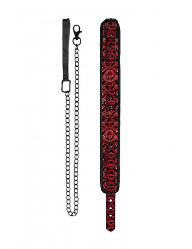 Luxury Collar With Leash - Burgundy - Chokery, obroże i smycze - 5