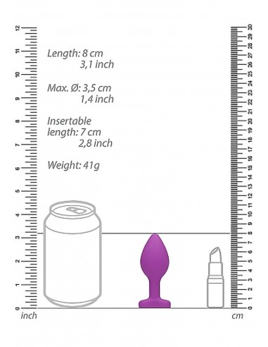 Diamond Heart Butt Plug - Large - Purple - Korki analne silikonowe - 3