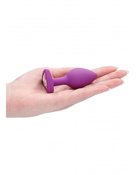 Diamond Heart Butt Plug - Large - Purple - Korki analne silikonowe - 8