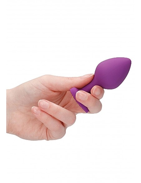 Diamond Heart Butt Plug - Large - Purple - Korki analne silikonowe - 10