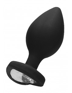 Diamond Heart Butt Plug - Extra Large - Black - Korki analne silikonowe - 1