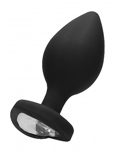 Diamond Heart Butt Plug - Extra Large - Black - Korki analne silikonowe - 1