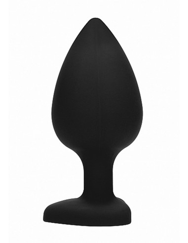 Diamond Heart Butt Plug - Extra Large - Black - Korki analne silikonowe - 5
