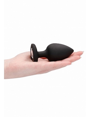 Diamond Heart Butt Plug - Extra Large - Black - Korki analne silikonowe - 8