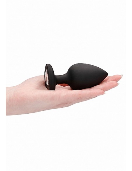 Diamond Heart Butt Plug - Extra Large - Black - Korki analne silikonowe - 8