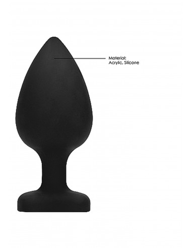 Diamond Heart Butt Plug - Extra Large - Black - Korki analne silikonowe - 11