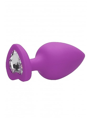 Diamond Heart Butt Plug - Extra Large - Purple - Korki analne silikonowe - 6