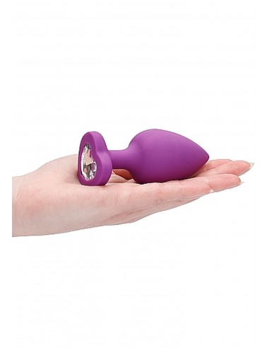 Diamond Heart Butt Plug - Extra Large - Purple - Korki analne silikonowe - 9
