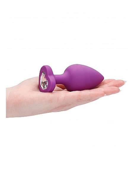 Diamond Heart Butt Plug - Extra Large - Purple - Korki analne silikonowe - 9