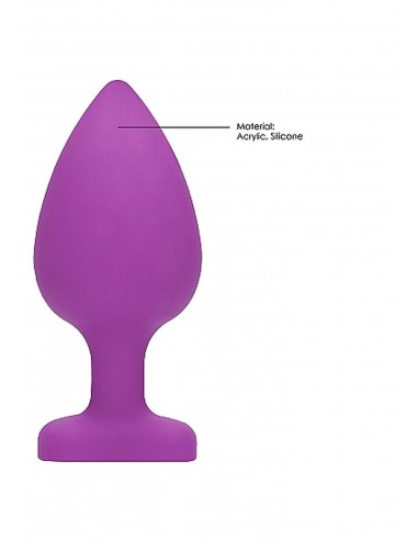 Diamond Heart Butt Plug - Extra Large - Purple - Korki analne silikonowe - 11