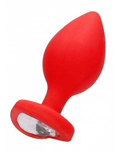 Diamond Heart Butt Plug - Extra Large - Red - Korki analne silikonowe - 1