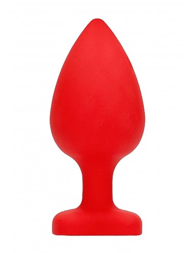 Diamond Heart Butt Plug - Extra Large - Red - Korki analne silikonowe - 4