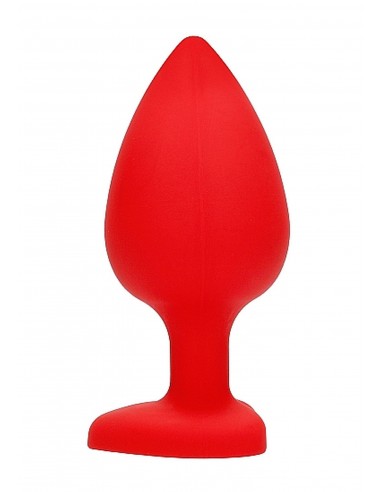 Diamond Heart Butt Plug - Extra Large - Red - Korki analne silikonowe - 5