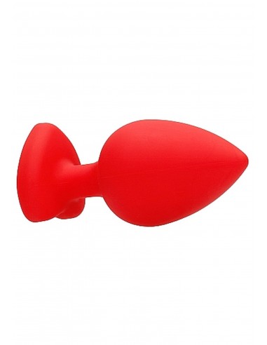 Diamond Heart Butt Plug - Extra Large - Red - Korki analne silikonowe - 7