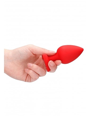 Diamond Heart Butt Plug - Extra Large - Red - Korki analne silikonowe - 10