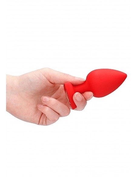 Diamond Heart Butt Plug - Extra Large - Red - Korki analne silikonowe - 10