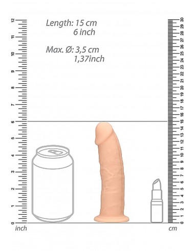 Silicone Dildo Without Balls - 15,3 cm - Flesh - Dilda realistyczne - 8