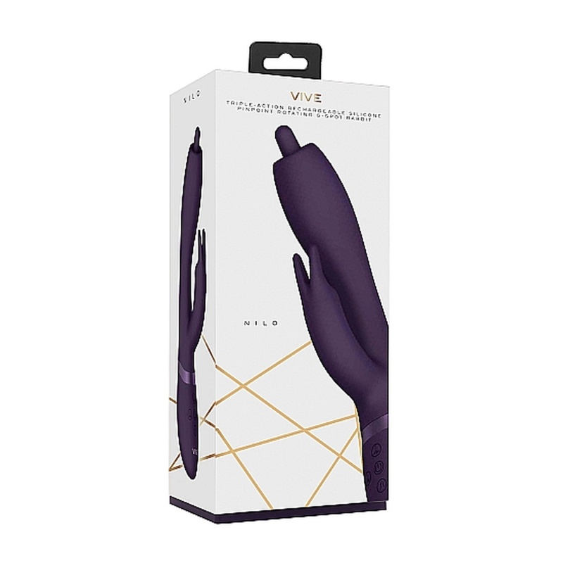 Wibrator Nilo - Pinpoint Rotating G-Spot Rabbit - Fioletowy - 5