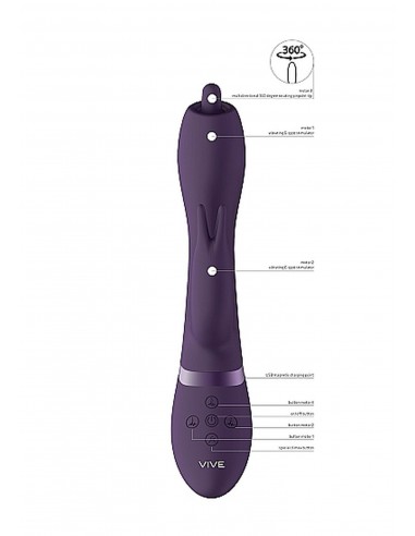 Wibrator Nilo - Pinpoint Rotating G-Spot Rabbit - Purple - Wibratory Króliczki - 12