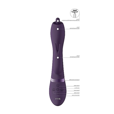 Wibrator Nilo - Pinpoint Rotating G-Spot Rabbit - Fioletowy - 12