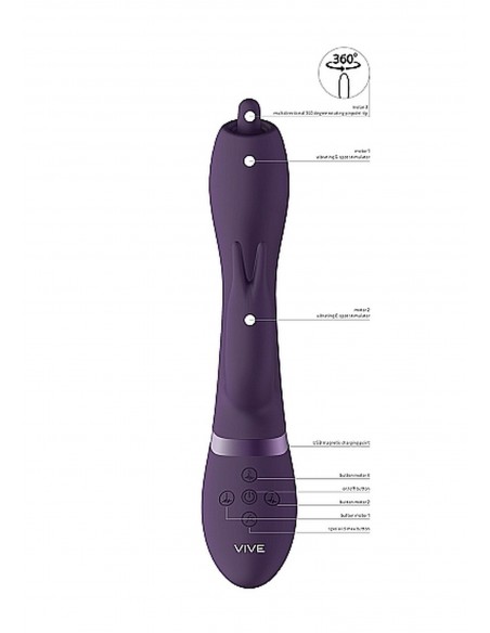 Wibrator Nilo - Pinpoint Rotating G-Spot Rabbit - Purple - Wibratory Króliczki - 12