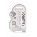 Dildo RealRock Crystal Clear 6-calowy z jądrami i przyssawką - przezroczysty, 17 cm - 2